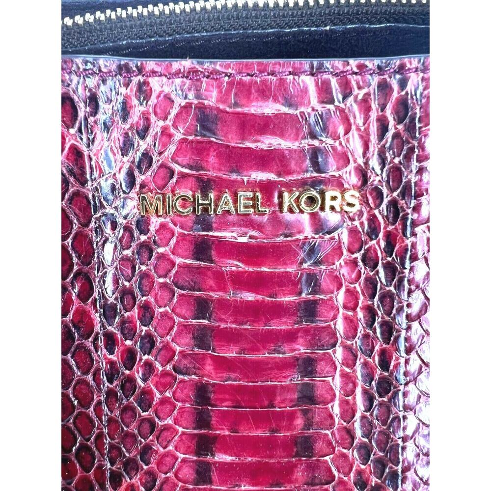 MICHAEL KORS Red Snake Print Mercer Large Convertible Tote Bag - Picture 9 of 10
